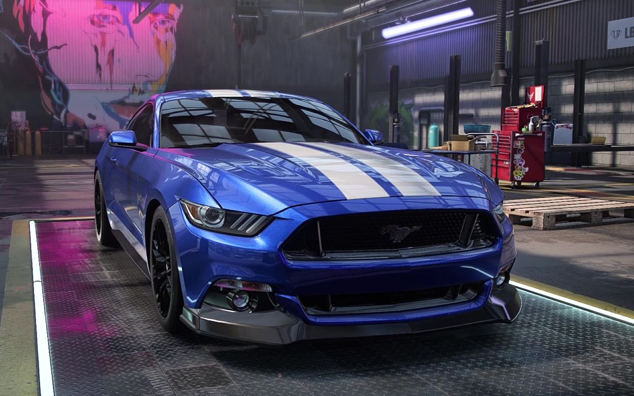 极品飞车21福特野马漂移一路紧追对手不放