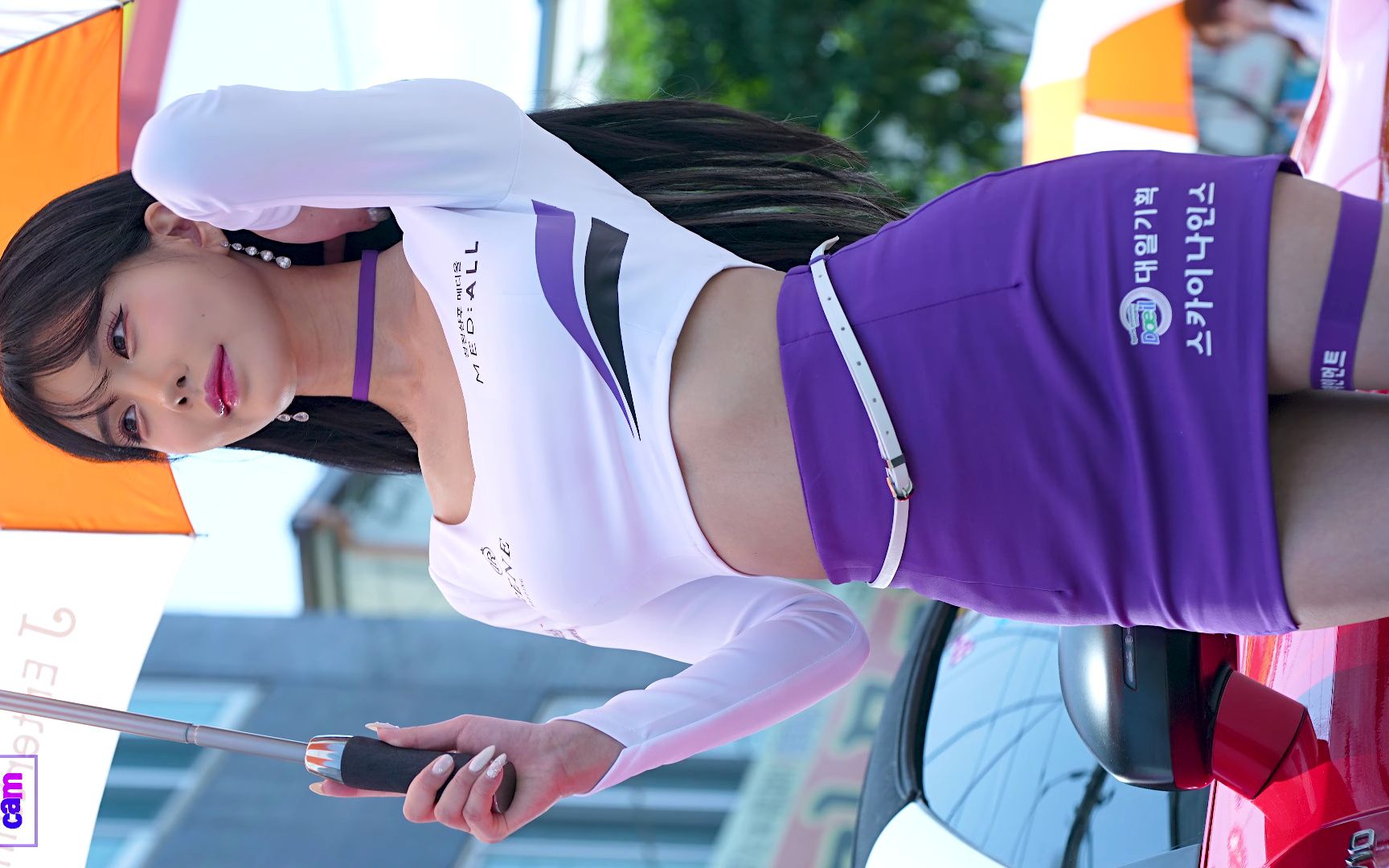 4k 在强大的阳光下闪耀的美貌 赛车模特 李诗雅 2023大邱街头汽车节