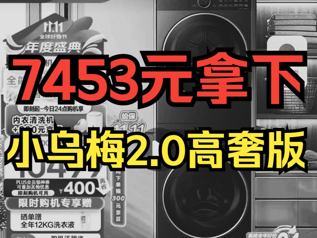 现在卖家电就是最好的时机!7453元拿下小乌梅2.0高奢版洗烘套装哔哩哔哩bilibili