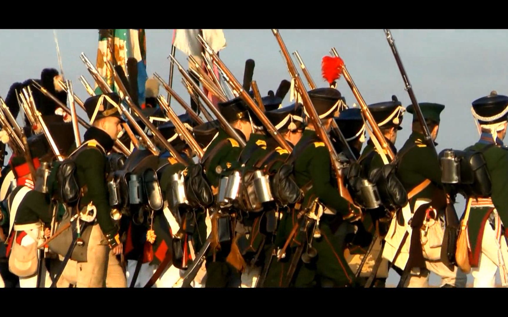 令人激动人心的1718世纪欧洲战场复原活动燧发枪排枪射击