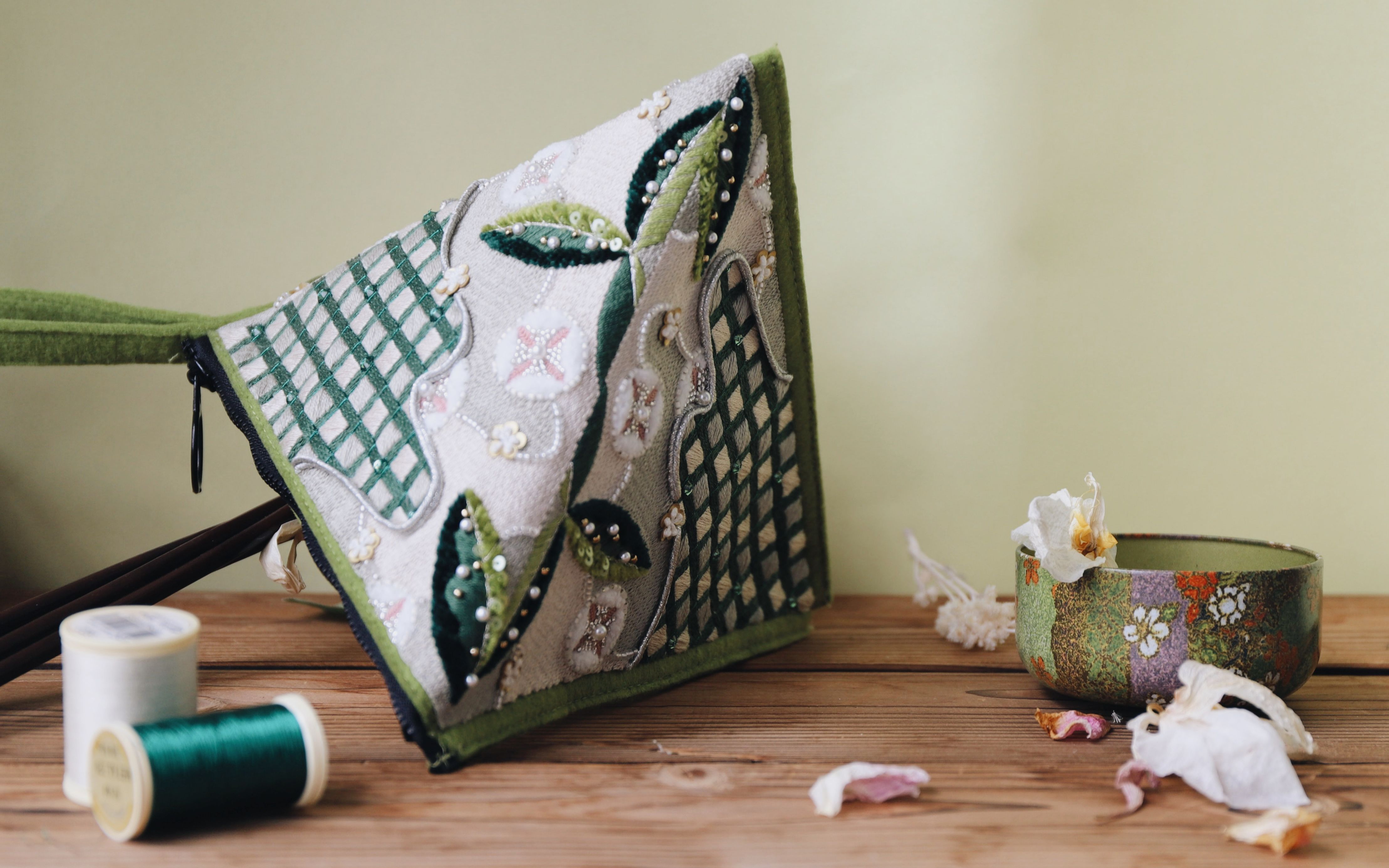 【luneville缕薇刺绣】手工刺绣粽子包