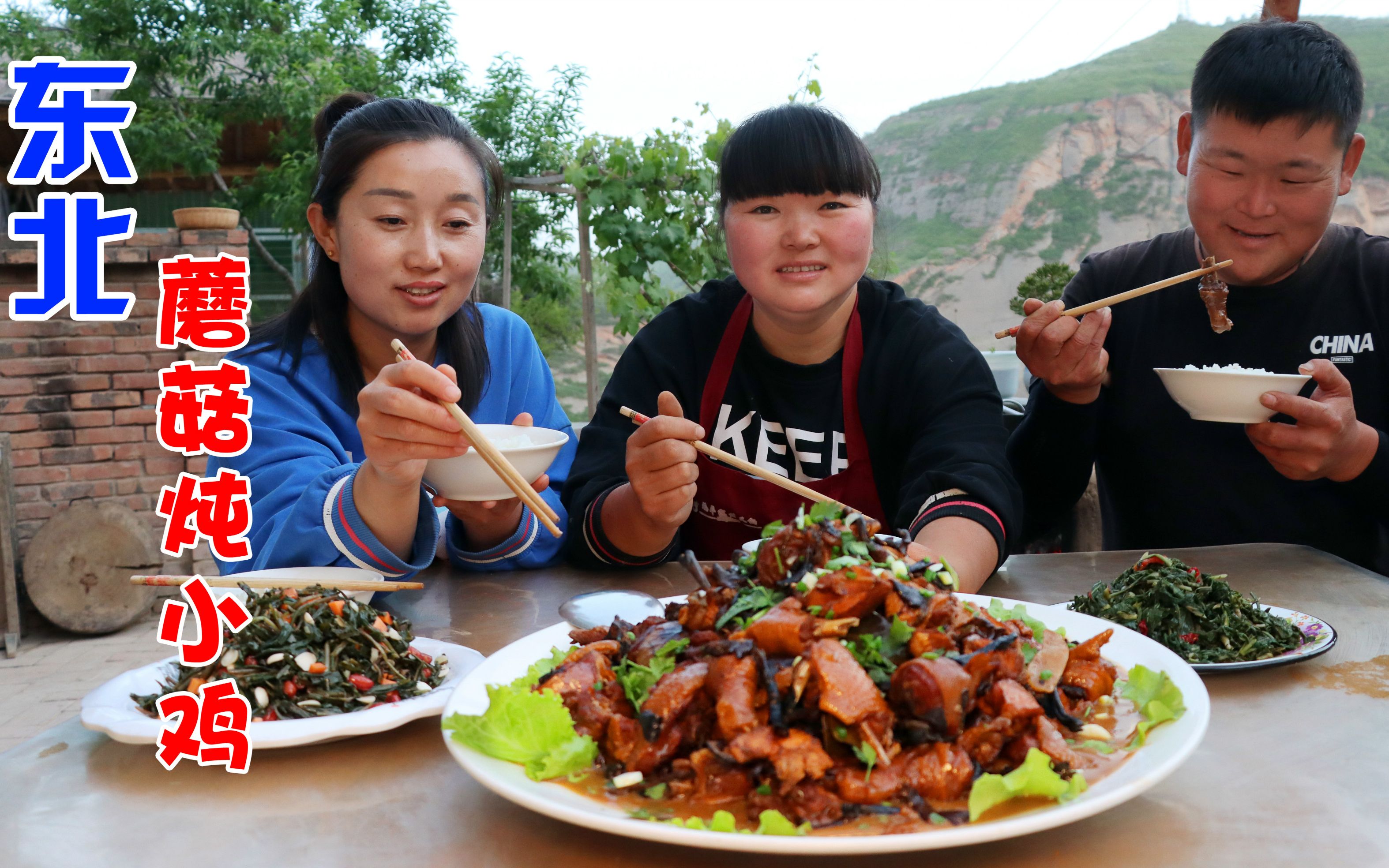 朋友寄来东北之宝"榛蘑",霞姐买2只鸡炖着吃,味道果然不一般_哔哩哔哩
