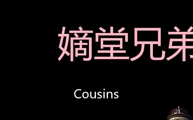 嫡堂兄弟 chinese pronunciation cousins