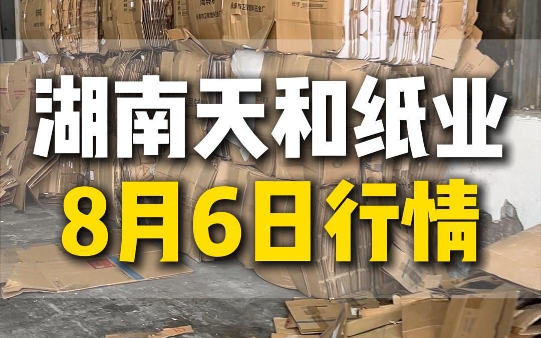 8月6日湖南浏阳大瑶天和纸业行情参考哔哩哔哩bilibili