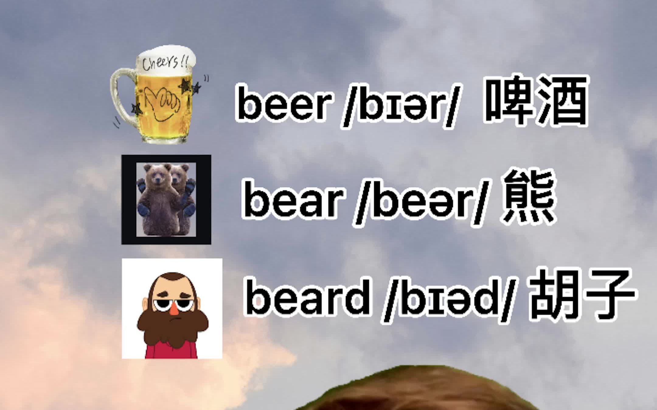 容易混淆发音的单词 beer bear beerd哔哩哔哩bilibili