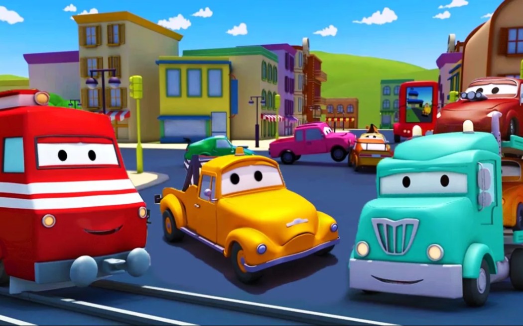 Charlotte the Car Carrier helps Tom the Tow Truck !  Troy The Train 宝宝英语启蒙动画哔哩哔哩bilibili