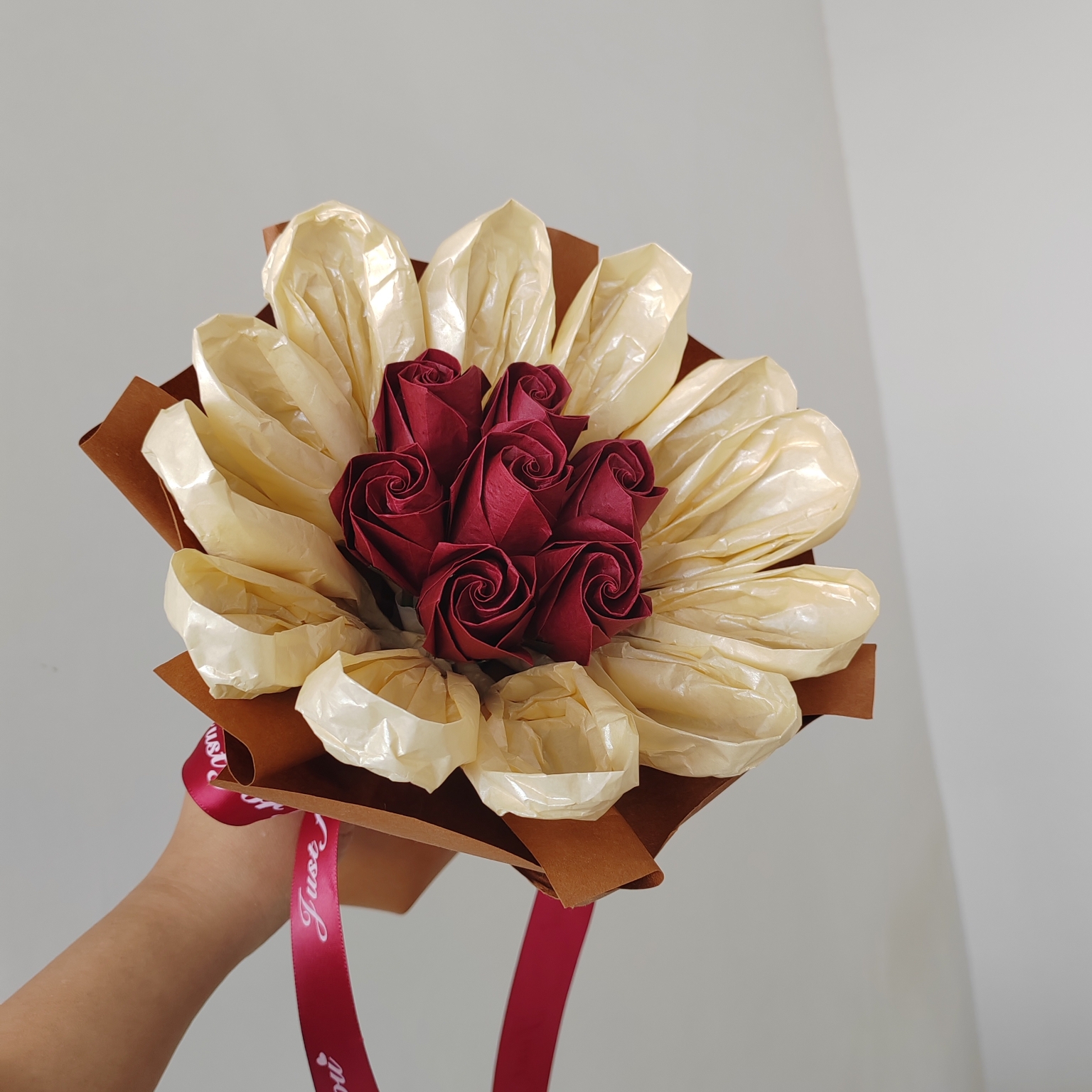 【折纸展示】梦幻花蕾玫瑰花束