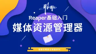 Reaper基础入门 | 媒体资源管理器