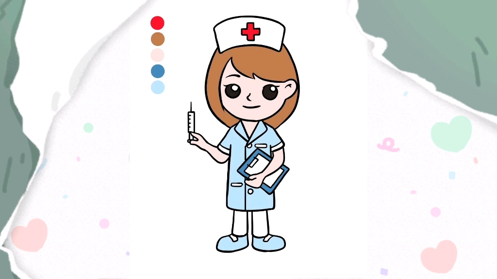 零基础学画画/卡通简笔画教程/如何画小护士