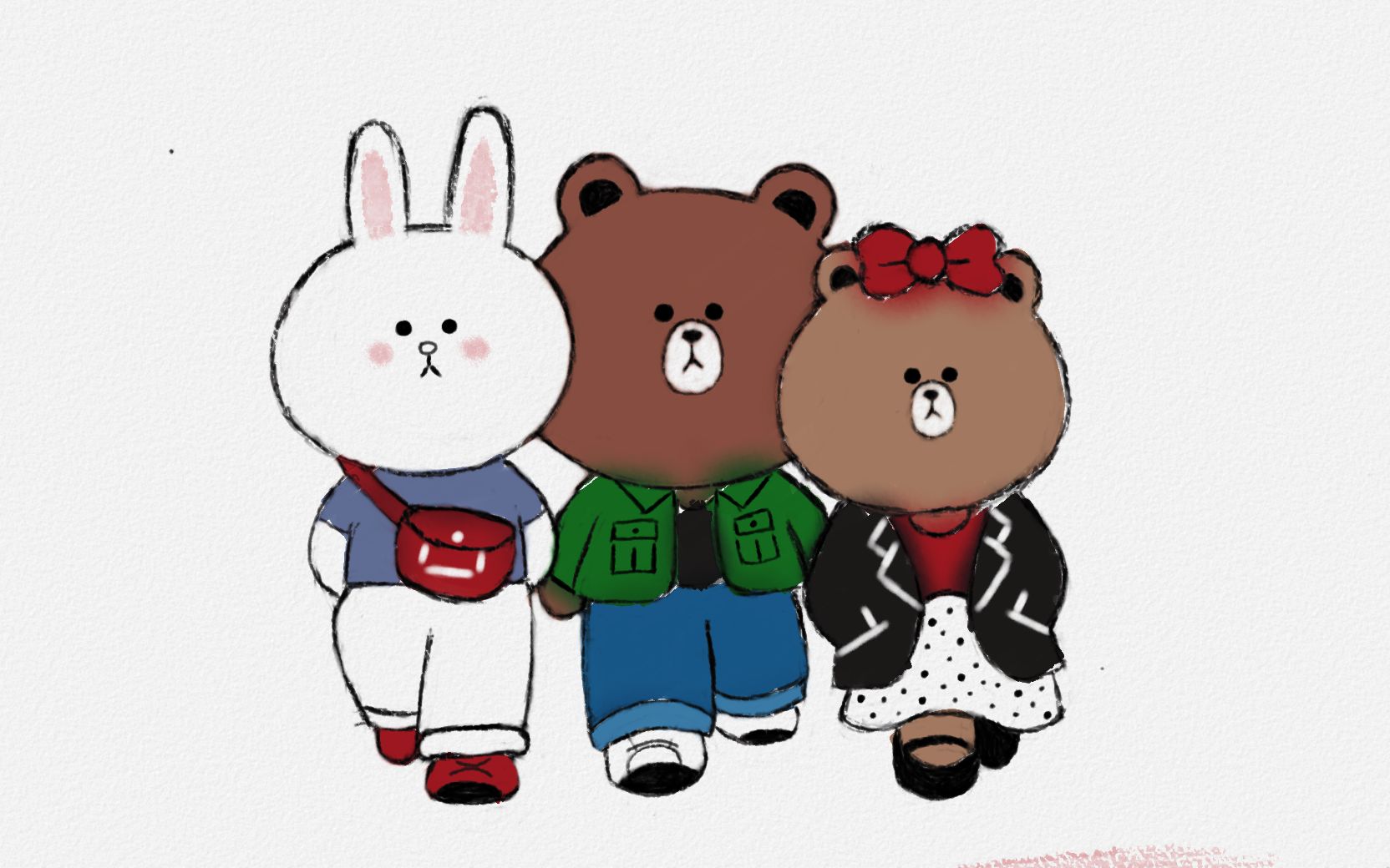 手绘linefriends,延时视频