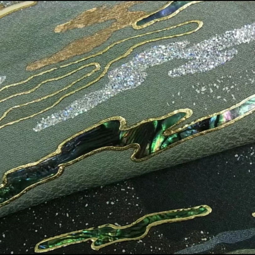 面料欣赏:螺钿工艺布料