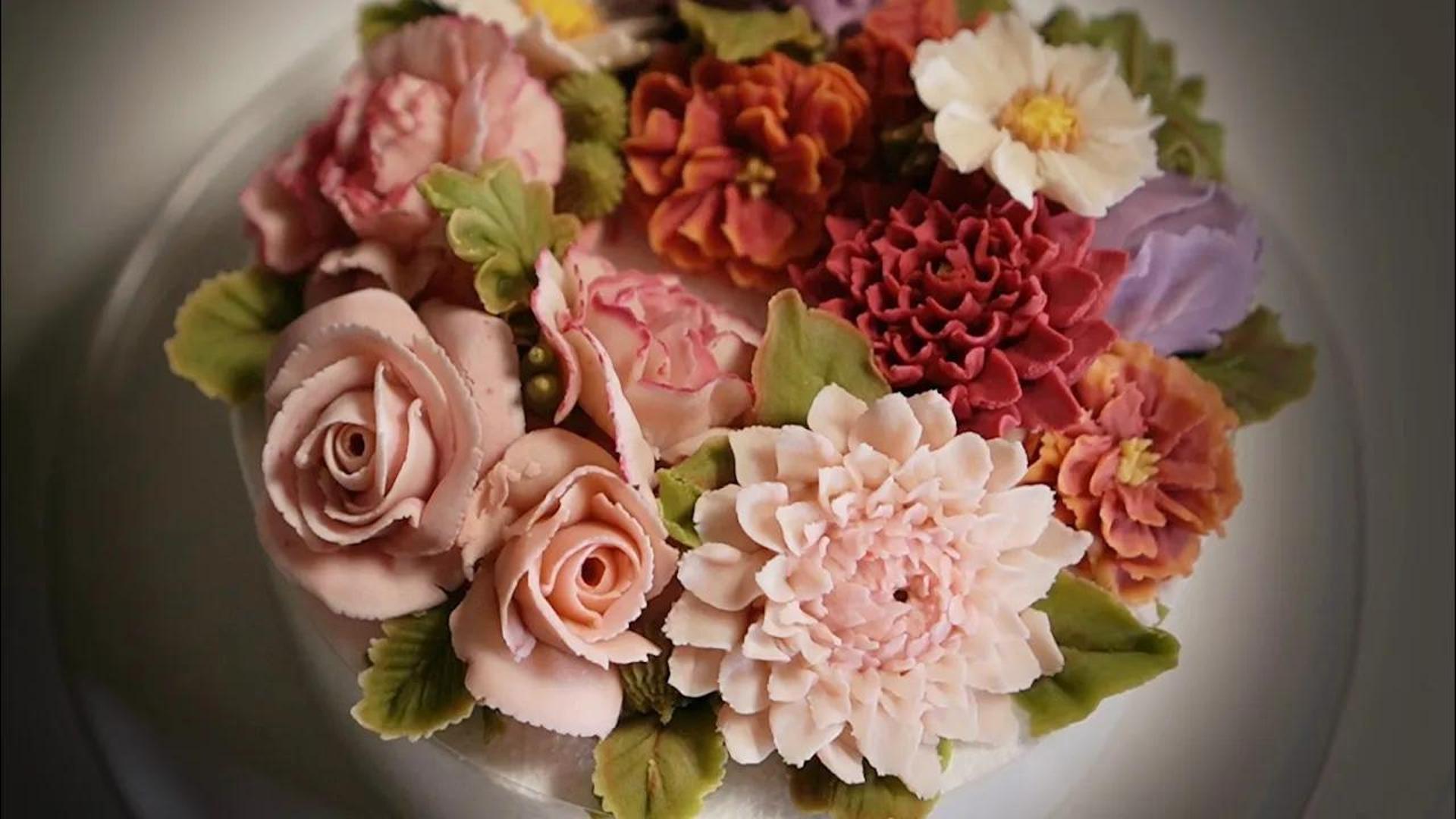 郁金香康乃馨美利坚合众国玫瑰滚花技术白豆沙奶油花【bloomingdays】