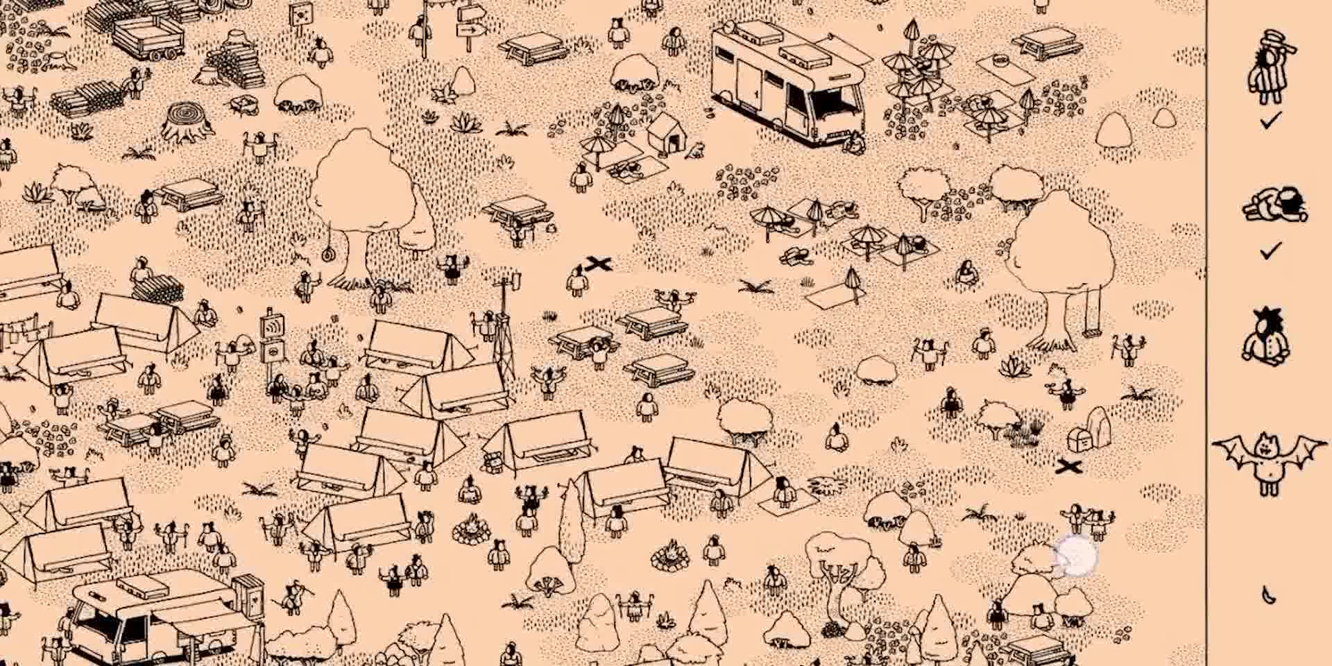 [图]【隐藏之人】【Hidden Folks】森林第五关 - 大营地 全收集攻略