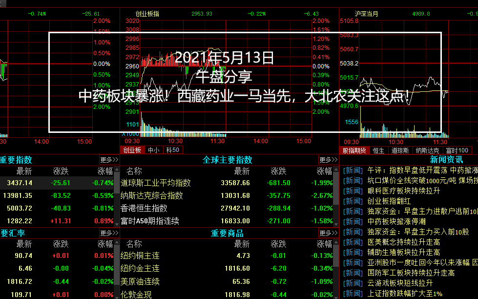 0513,午,中药板块暴涨!西藏药业一马当先,大北农关注这点!哔哩哔哩bilibili