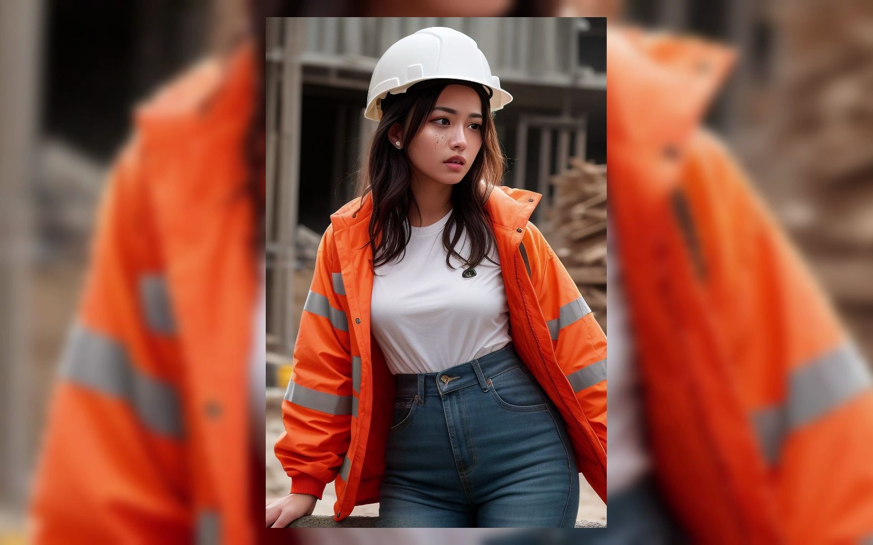 建筑工地上的美丽女人#2