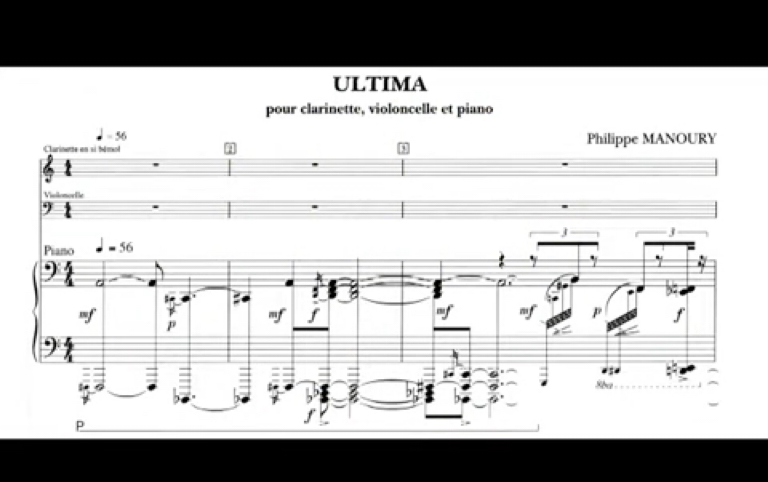 [图][曲谱同步] Philippe Manoury - Ultima for Clarinet, 'Cello and Piano (1996)