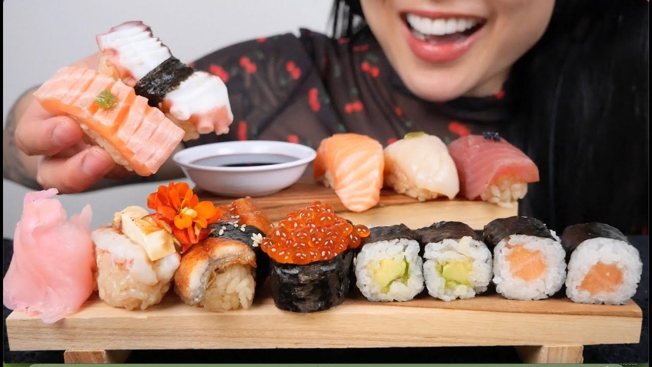 『sas』寿司拼盘 | 不说话 | asmr咀嚼音