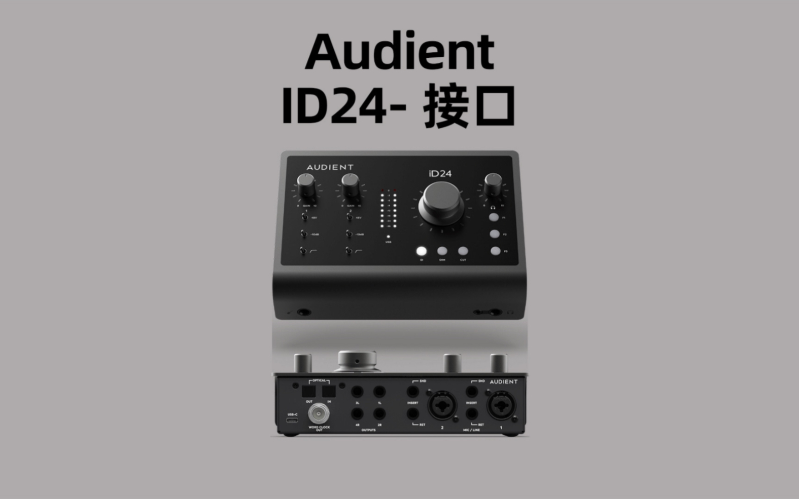 三千元全能直播录音声卡Audient ID24高素质直播混音声卡接口介绍 ADAT光纤直播OTG哔哩哔哩bilibili