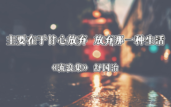 【舒国治】|“主要在于甘心放弃,放弃那一种生活”哔哩哔哩bilibili