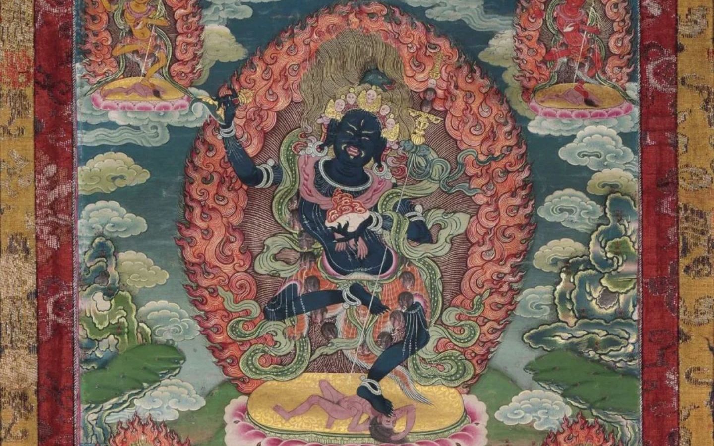 沃唐卡18世纪黑忿怒母唐卡讲解