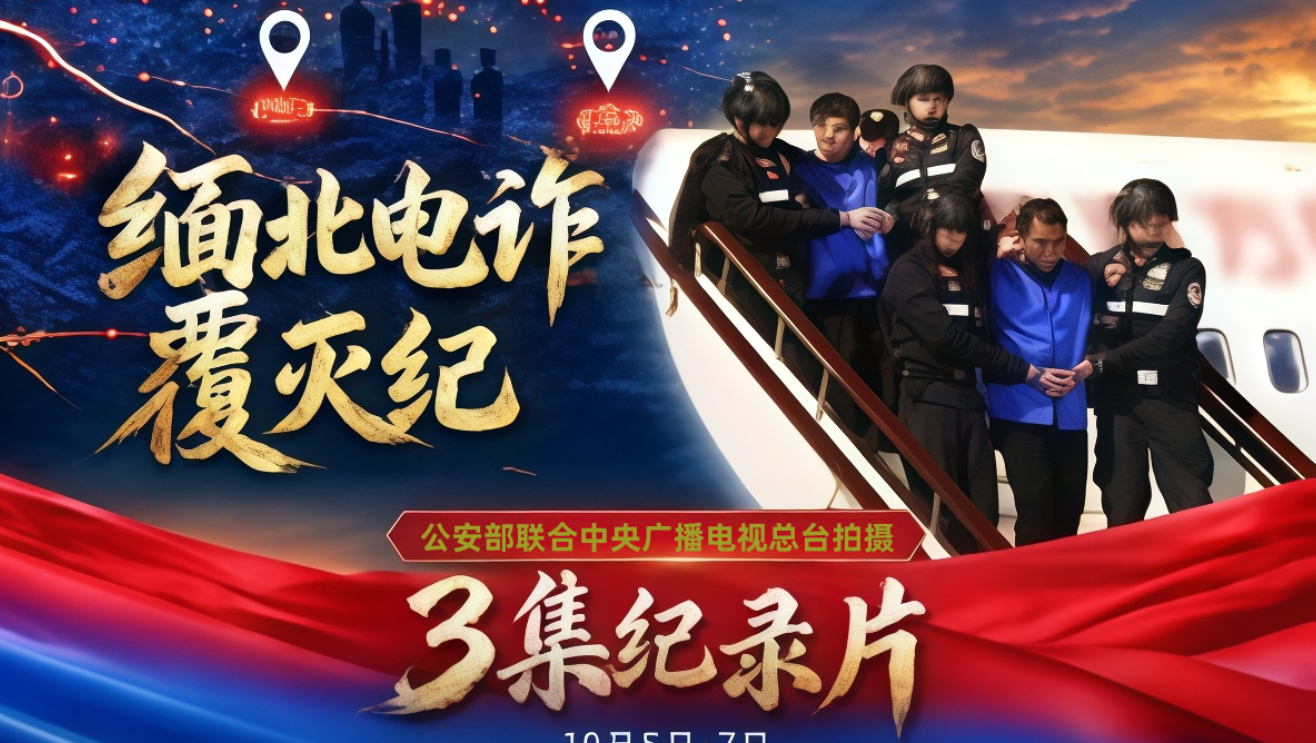 10月5日至7日，由公安部和中央广播电视总台联合摄制的三集纪录片《缅北电诈覆灭纪实》