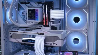 Download Video: 两万多的白色海景房水冷电脑 联力包豪斯EVO XL  i7+4080S+ROG主板+先马水冷+海韵电源 一体水冷电脑主机