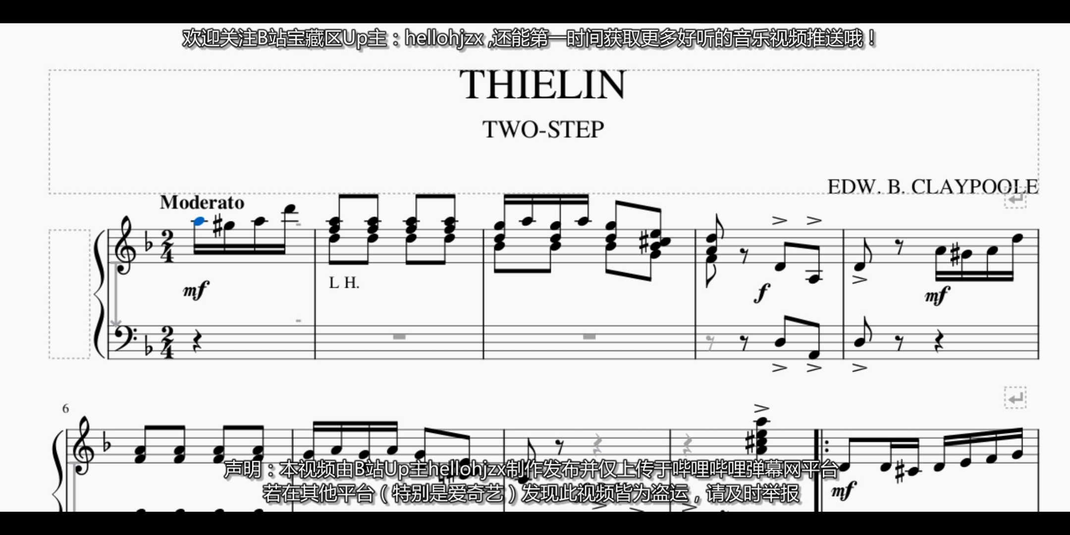 [图]爱德华·克莱普尔：《泰林二步舞曲》-Edward B. Claypoole：Thielin Two Step（1904年出版的拉格泰姆作品）