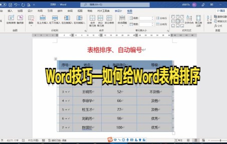 【word技巧】word表格排序技巧,排序后编号不错乱哔哩哔哩bilibili