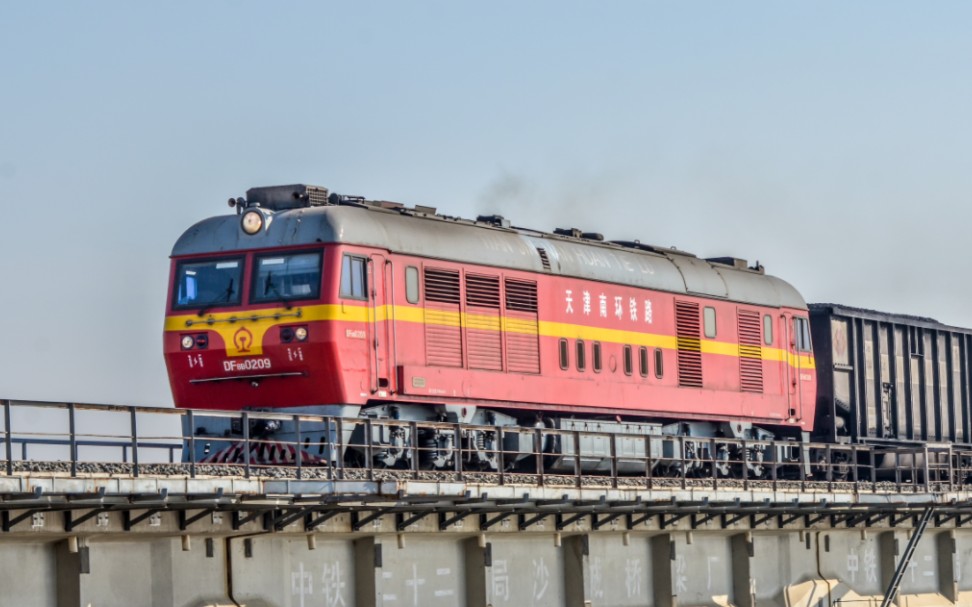 【中国铁路】天津南环铁路df8b-0209牵引8723次通过万家码头去北大港