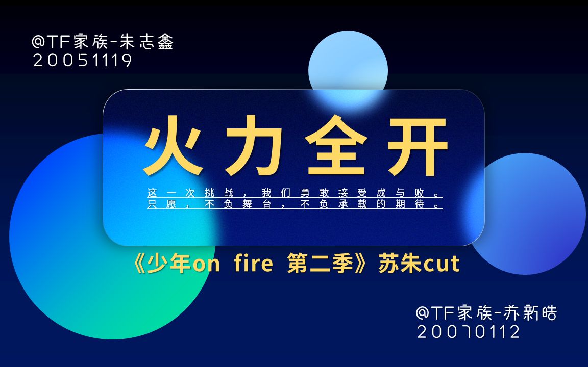 [图]【苏朱】[朱志鑫][苏新皓]「火力全开」《少年ON FIRE》第二季 双人CUT [苏棍]