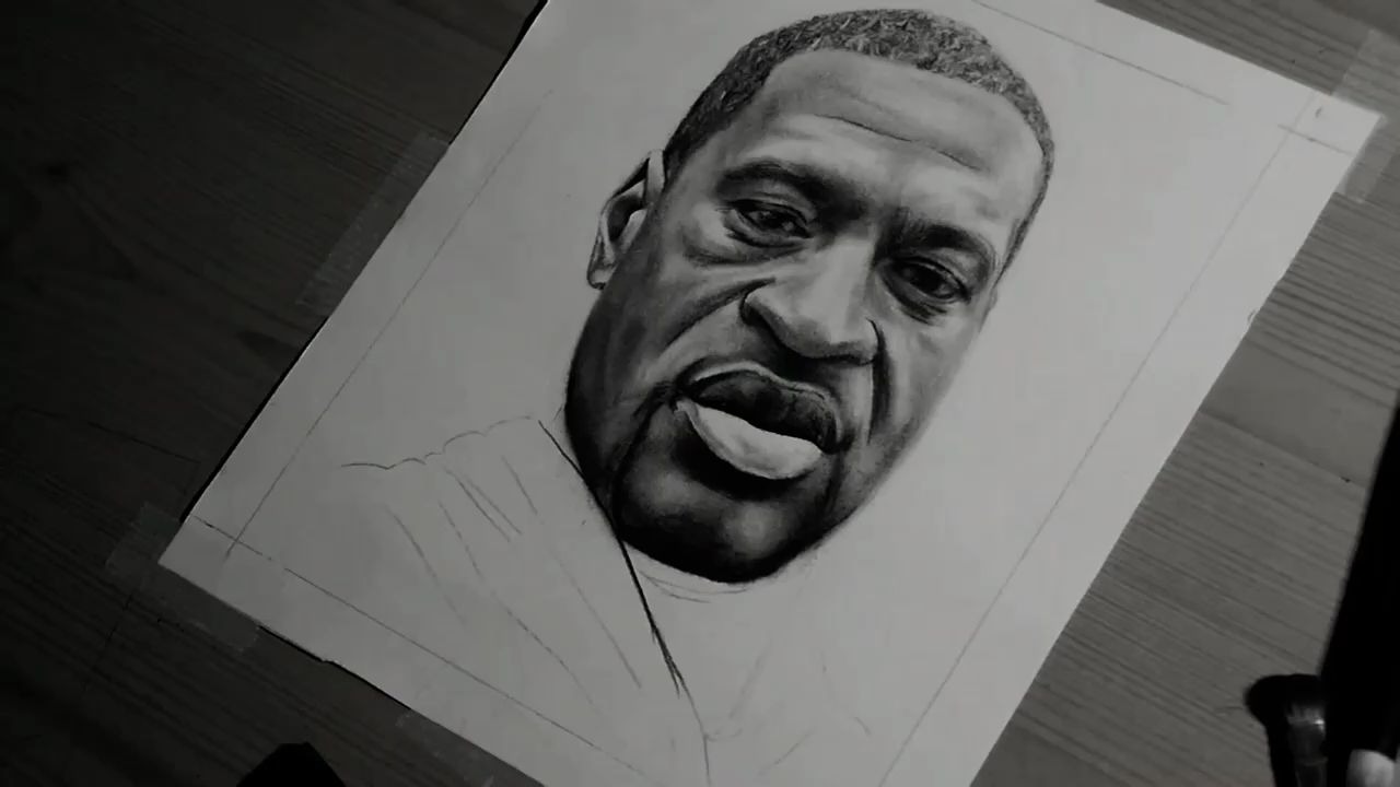 【素描】手绘 美国骄傲 9级 精神领袖 乔治弗洛伊德!一路走好!