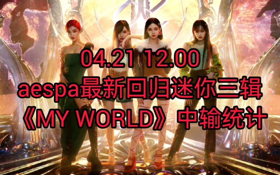 [图]【aespa】中输汇总截至04.21 12.00 柳姐破7w！总中输破16w！aespa最新回归迷你三辑《MY WORLD》中输统计（团柳吉冬宁单人中输统计）