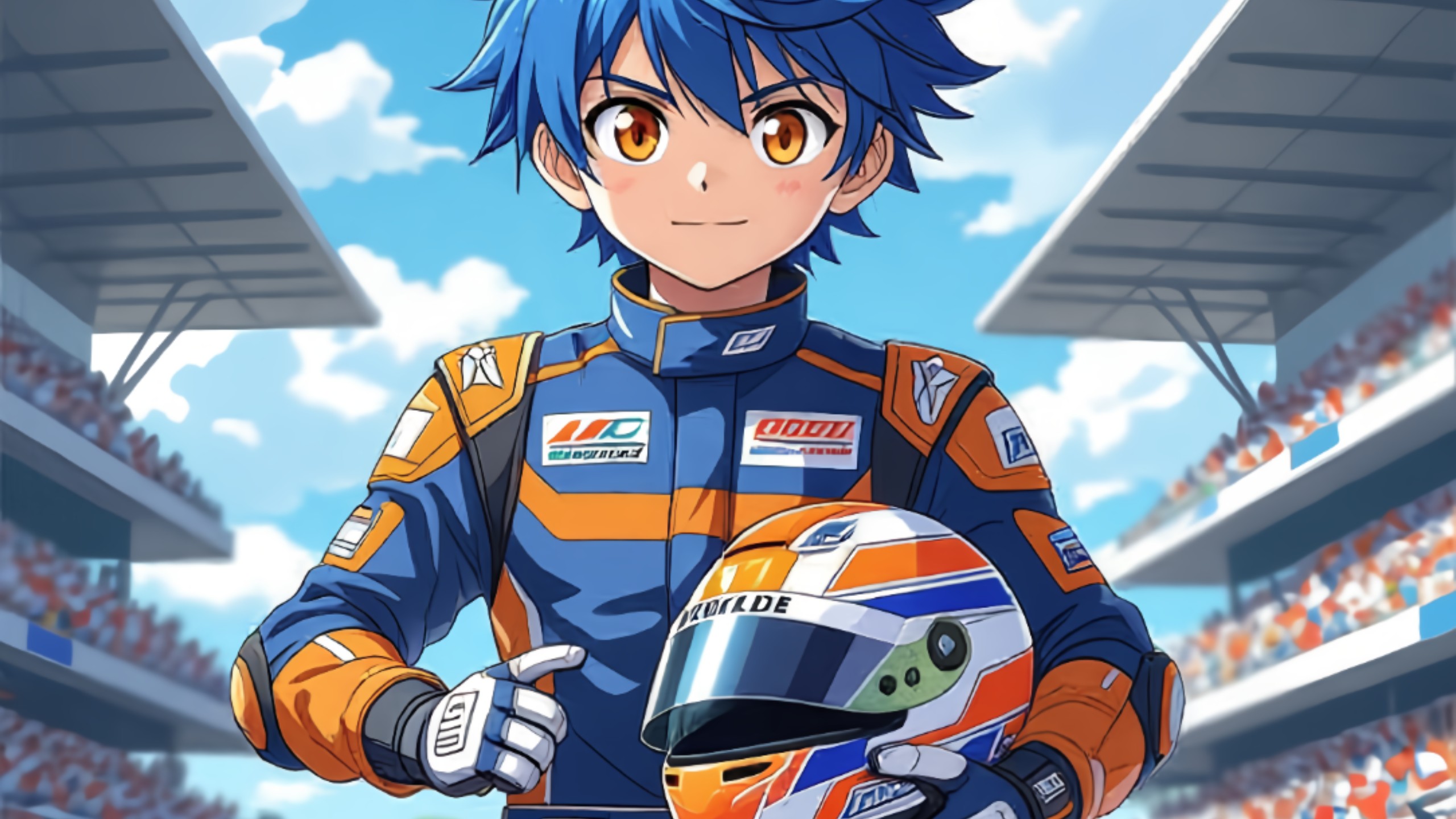 帅气的少年赛车手