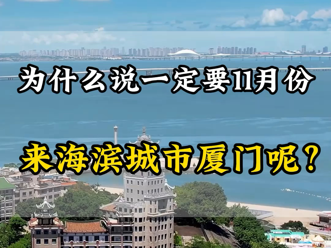 为什么11月份一定要去一趟厦门?因为这个时候的厦门温度舒适,天气好,正是出游的好时节,而且价格实惠.#厦门 #厦门旅游 #厦门旅行vlog哔哩哔哩...