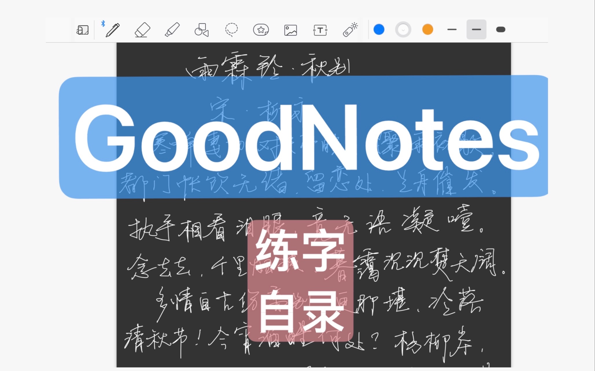 [图]GoodNotes｜练字｜自录｜《雨霖铃·秋别》