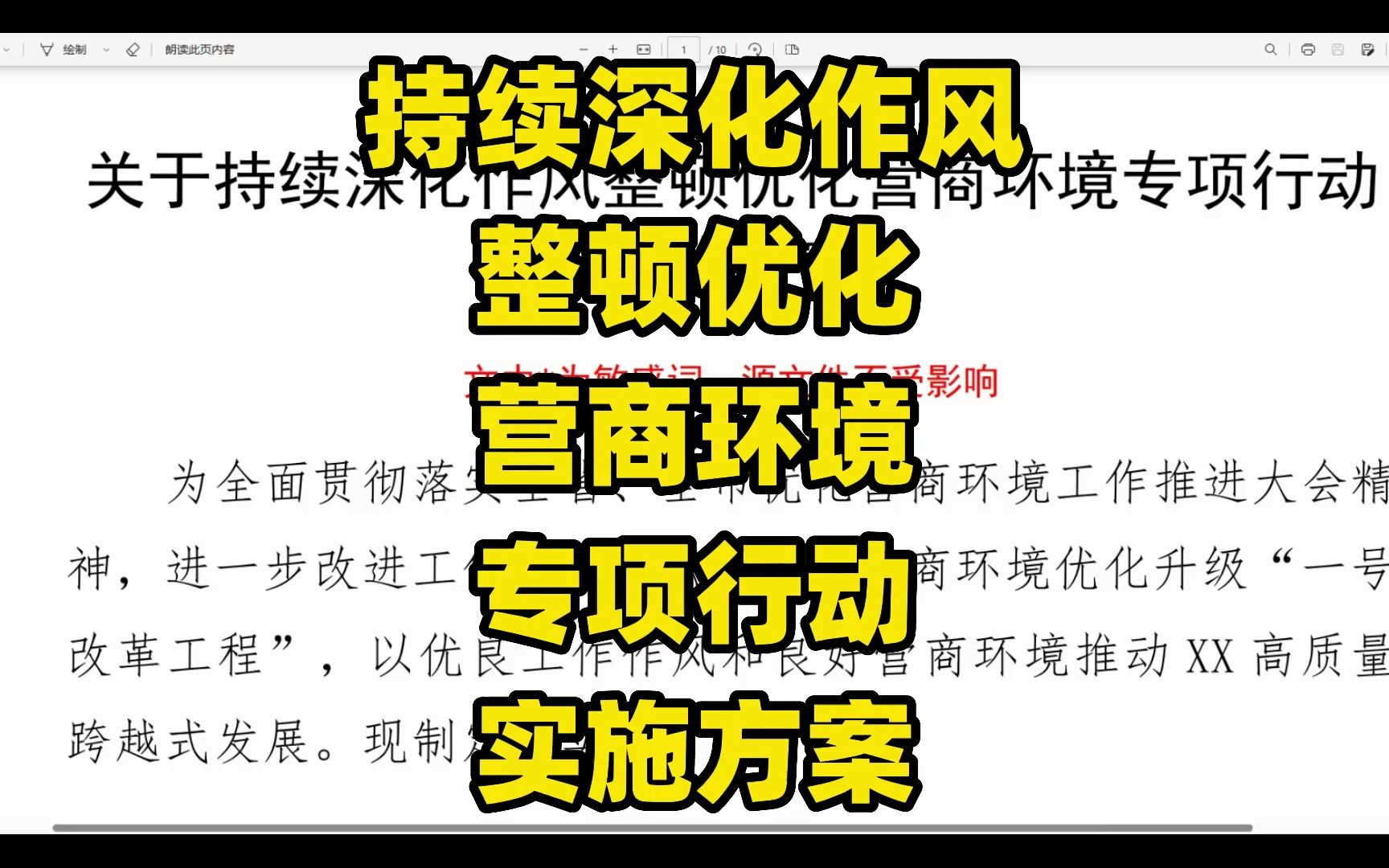 持续深化作风整顿优化营商环境专项行动实施方案,word文件哔哩哔哩bilibili