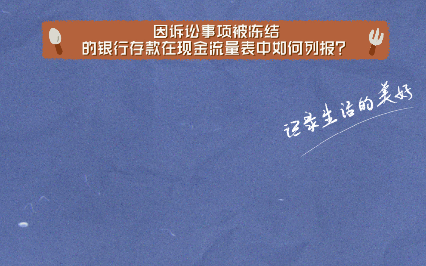 因诉讼事项被冻结的银行存款在现金流量表中如何列报?哔哩哔哩bilibili