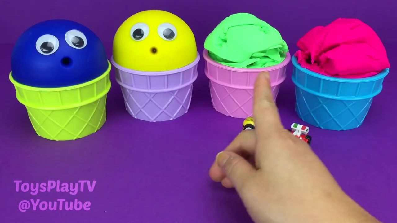 [图]4 Colors Play Doh Ice Cream Cups Chupa Chups PJ Masks Yowie Kinder Surprise Eggs