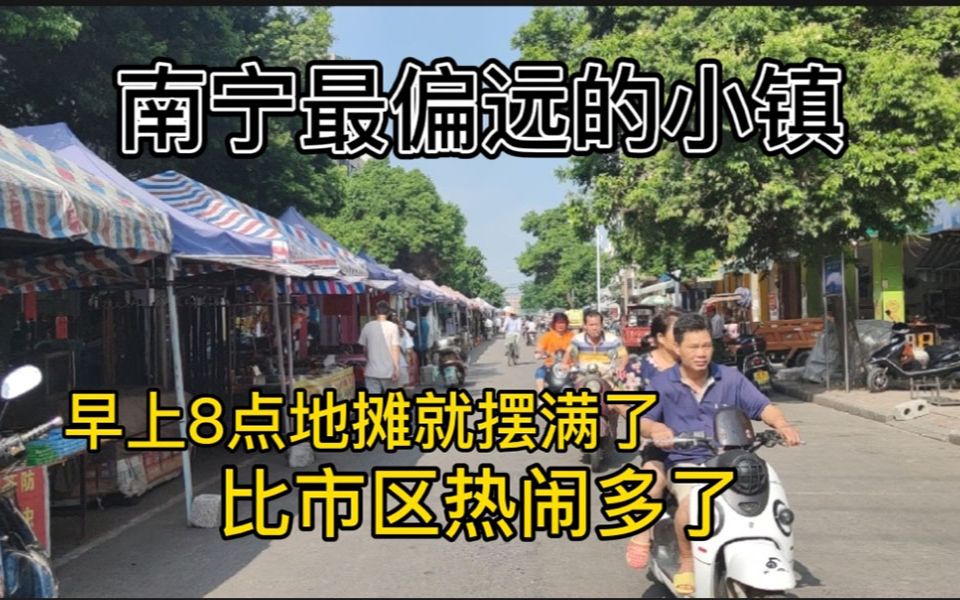 距离南宁市区100公里的黎塘镇,位于广西中部,没想到早上这么多人摆摊哔哩哔哩bilibili