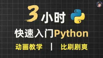 3小时超快速入门Python | 动画教学【2025新版】【自学Python教程】【零基础Python】【计算机二级Python】【Python期末速成】