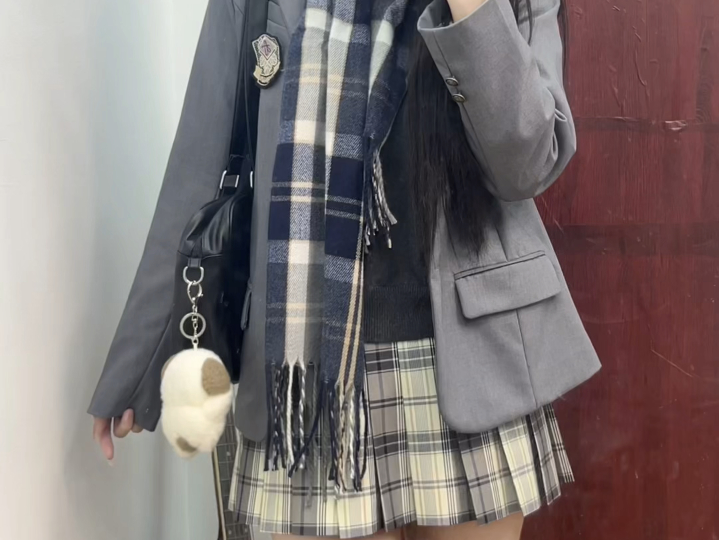 嘿嘿,入冬第一套jk选它,冬日奶油穿搭甜妹