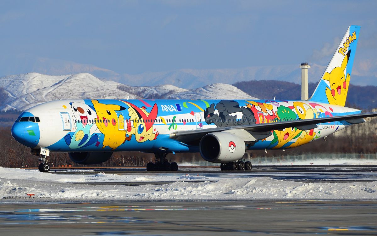 神奇宝贝涂装机!近距离拍摄全日空波音777-300 [ja754a]_哔哩哔哩_bil