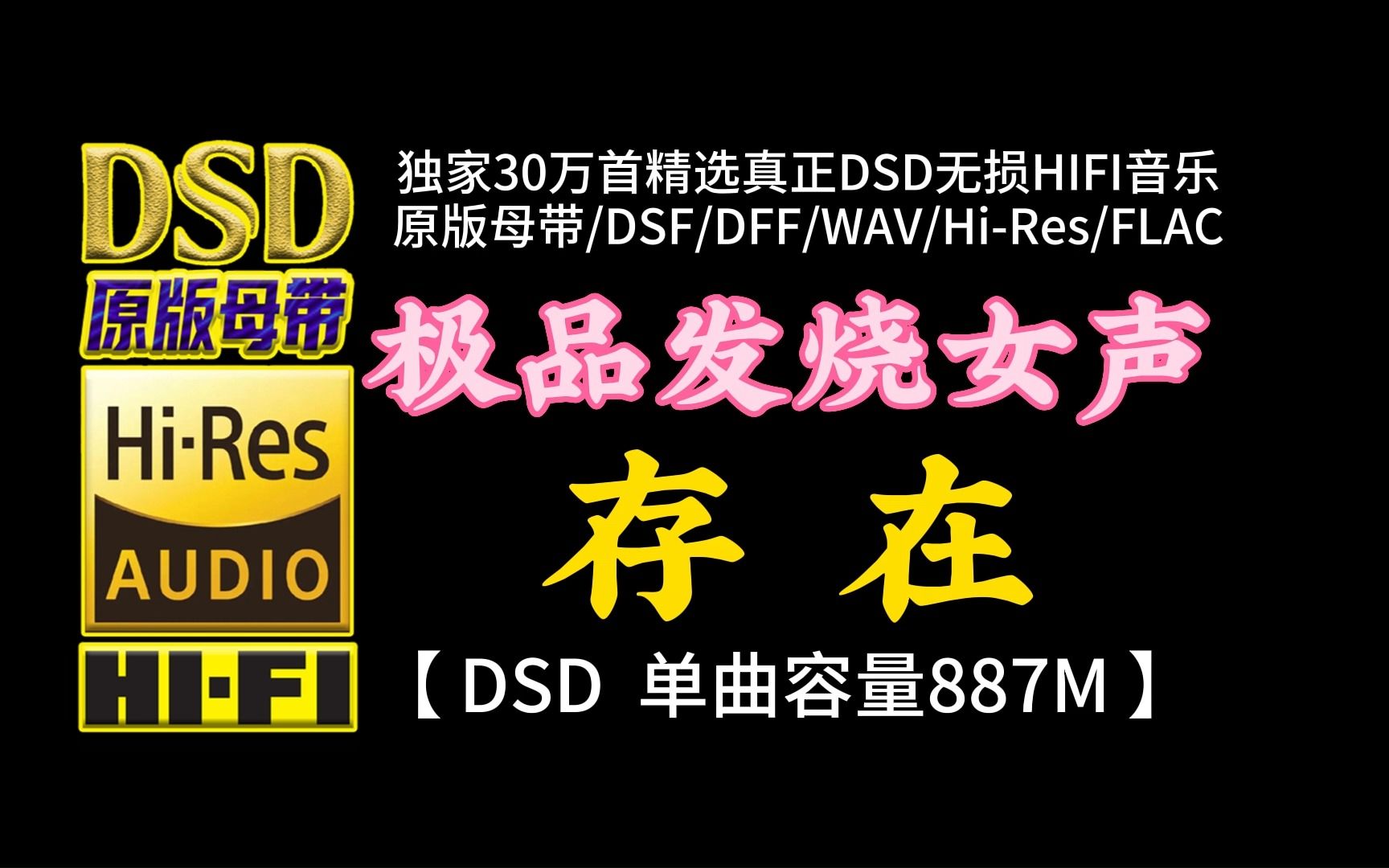 [图]极品发烧女声：《存在》DSD完整版，单曲容量887M【30万首精选真正DSD无损HIFI音乐，百万调音师制作】