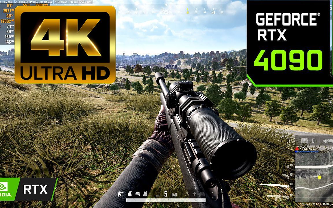 [图]绝地求生PUBG RTX 4090 24GB 4K 全特效+光追展示