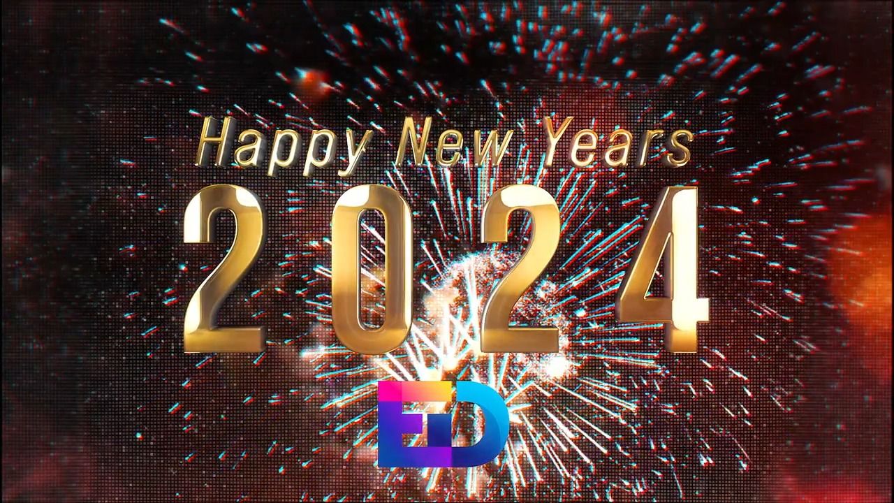 ae模板|金色立体新年倒计时烟花效果开幕式片头开场动画