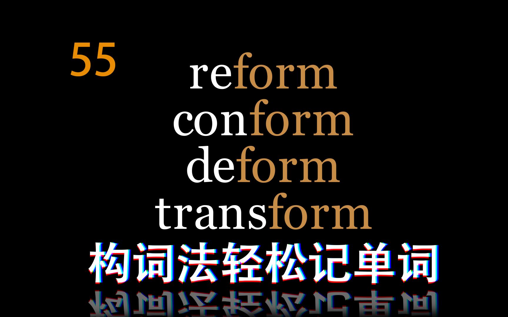 55、考研四六级单词——reform、conform、deform、transform哔哩哔哩bilibili