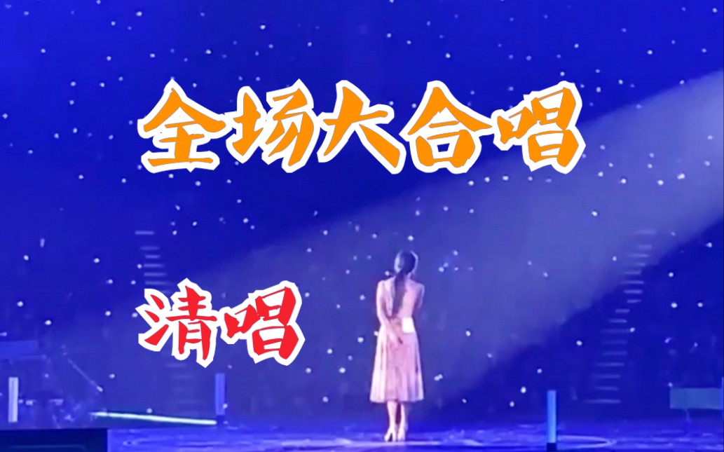 [图]【IU】今晚演唱会，清唱《夜信》全场大合唱！感动哭了！