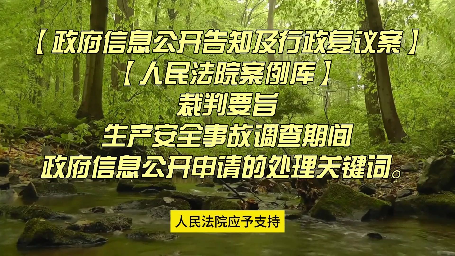 【政府信息公开告知及行政复议案】【人民法院案例库】生产安全事故调查期间政府信息公开申请的处理关键词.哔哩哔哩bilibili