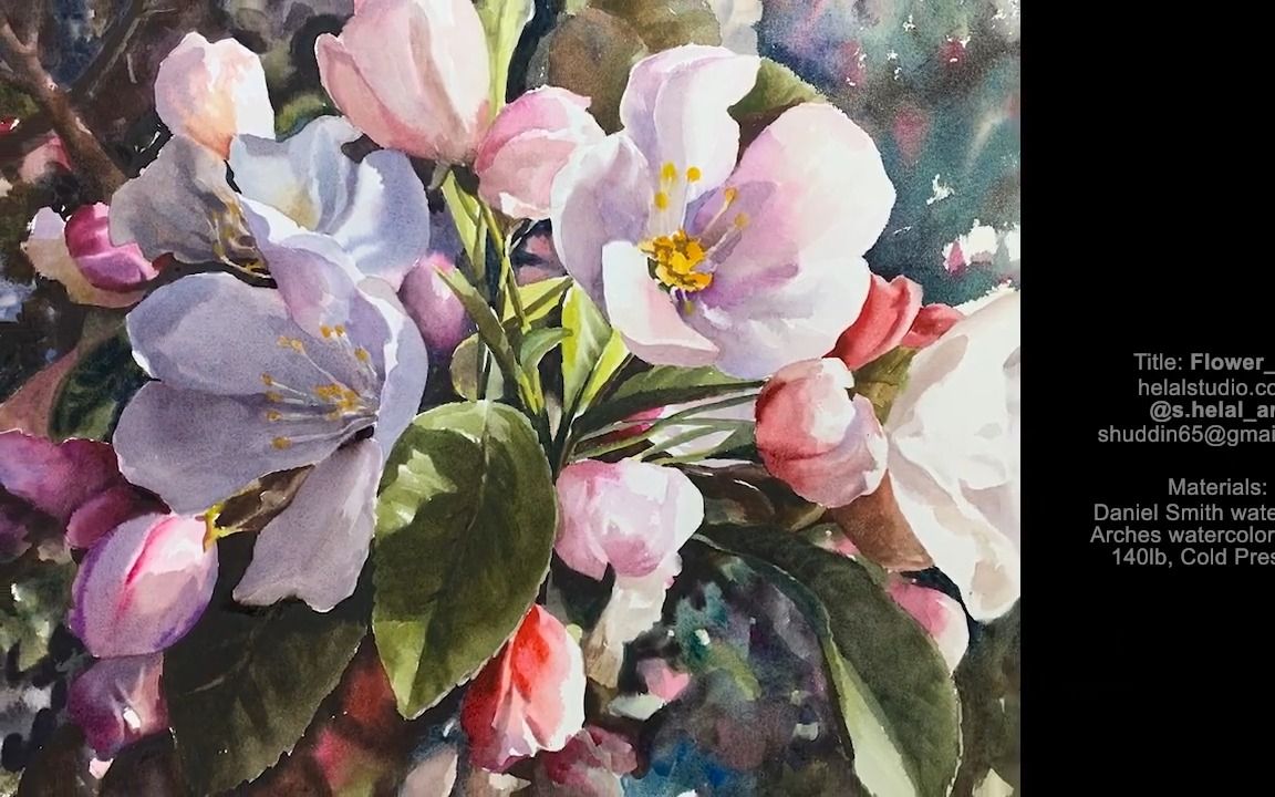 How to paint flower in watercolor 【水彩教程写实花卉】哔哩哔哩bilibili