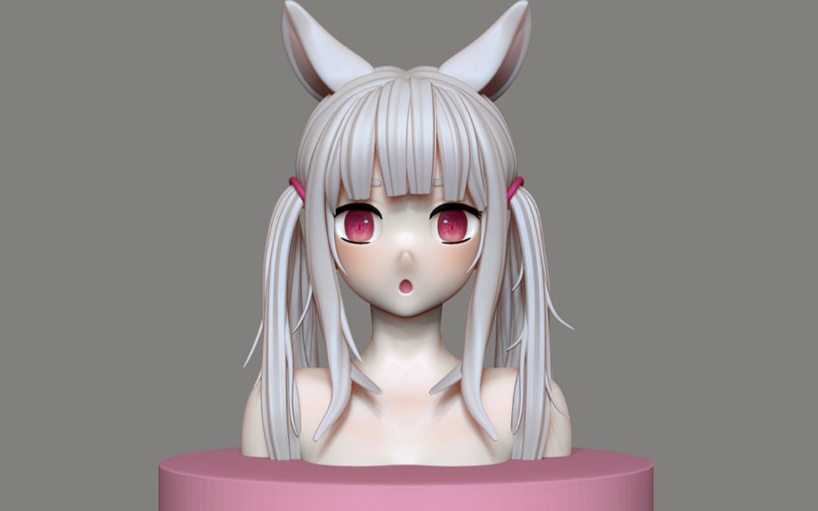 【zbrush教程】卡通女孩人物建模|精美五官,头发雕刻技巧,zb上色